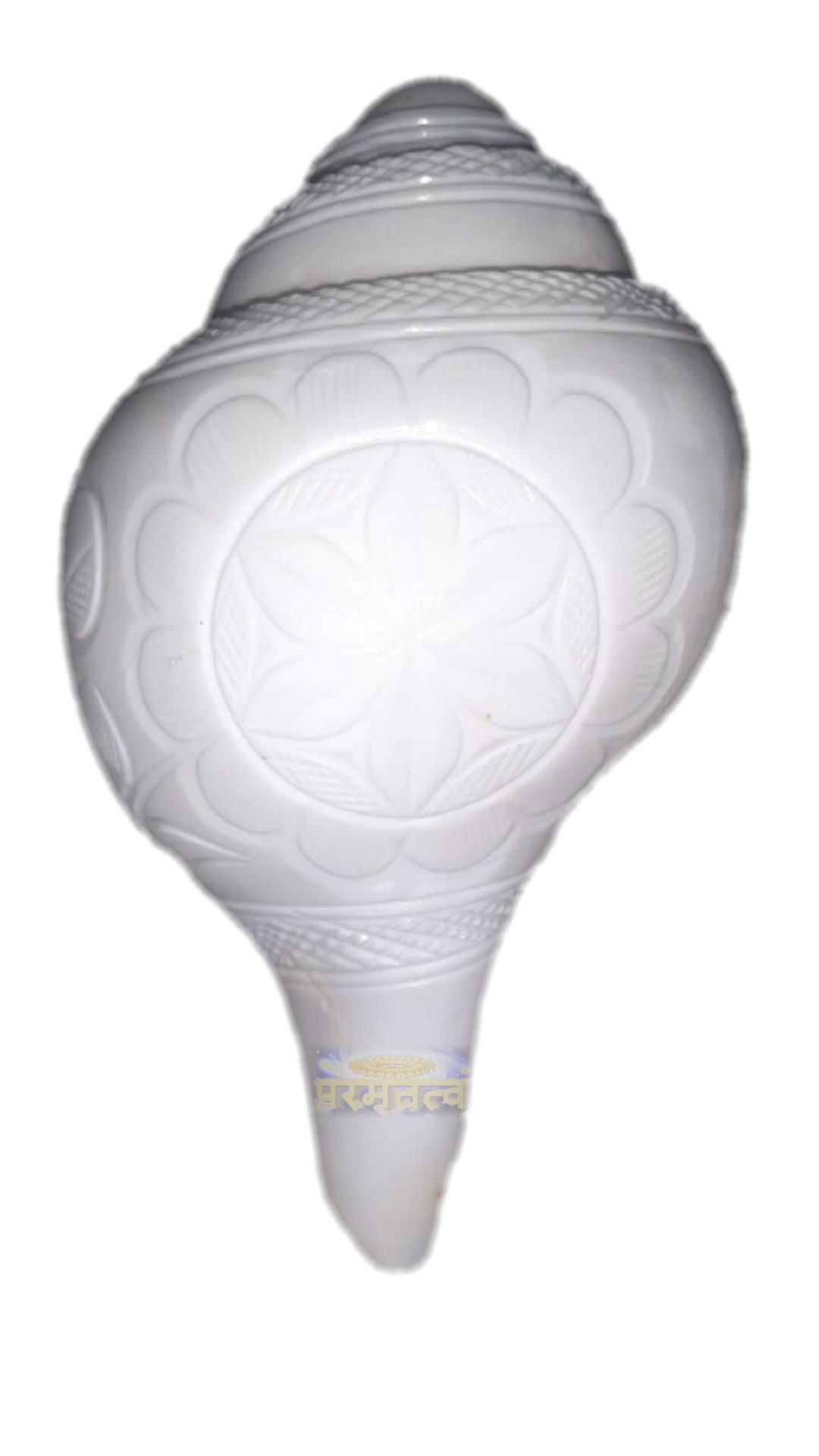 Conchiglia Shankh Vamavarti 11,4cm - Originale Per Rituali Puja, Soffiabile, ASHIRWAD India - Foto 5