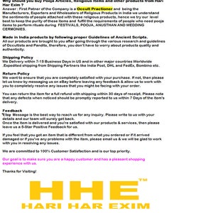 May include: A yellow and black text graphic with the words "HHE" and "HARI HAR EXIM" in a bold, sans-serif font. The text is centred on a white background. The text graphic is a logo for a company that sells religious items and other products.