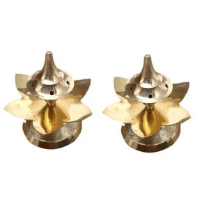 Set van 2 messing metalen lotus-agarbattistandaard GRATIS expresverzending over de hele wereld