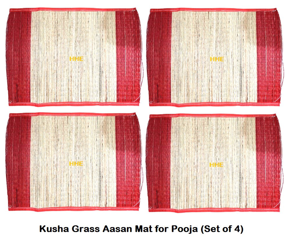 Kusha Grass Aasan Mat for Pooja length 22 Inches X Width 16.5 Etsy