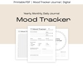 Digital Mood Tracker Journal, Printable mood journal, Mood Log, Mood Track Bullet Journal, Mood Chart, Daily Mood Tracker