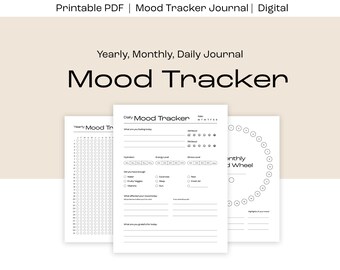 Digitales Stimmungstagebuch, druckbares Stimmungstagebuch, Stimmungslogbuch, Stimmungstracker Bullet Journal, Stimmungsdiagramm, tägliche Stimmungstagebuch