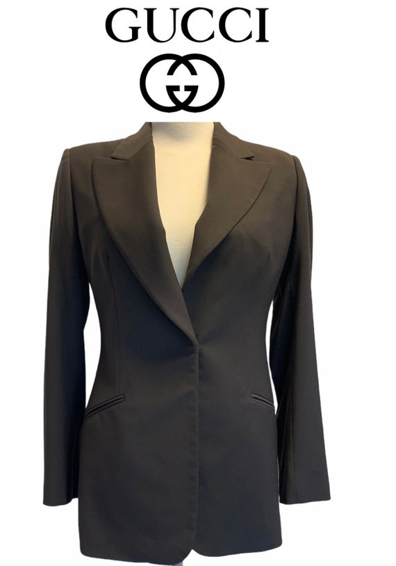 Gucci vintage dark brown wool blazer size 42
