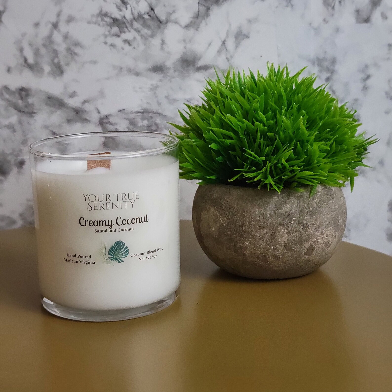 Santal & Coconut Scented Candle 9 Ounce Scented Candle Wood Etsy