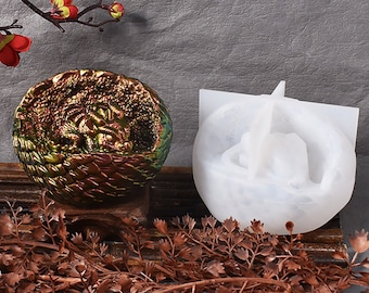 3D Dragon Silicone Mold, Dragon Egg Resin Mold
