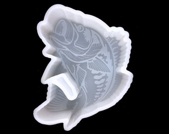 Bass Fish Car Freshie Mold, Candle Making Mold, Epoxy Resin Mold, Soup Mold, Aroma Bead Mold
