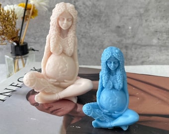 Goddess Gaia Candle Mold, Mother of the Earth Silicone Mold