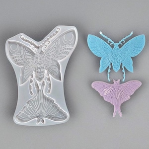 Silicone Moth Mold for Resin, Large Luna Moth Mold
