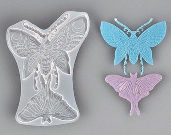 Molde de silicona para polilla de resina, molde grande de polilla Luna