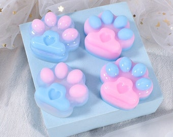 Heart Paw Keychain Silicone Mold, Epoxy Resin Mold, Jewelry Making Mold