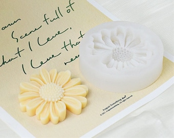Moule en silicone fleur marguerite, Moule ornement en béton, Moule à gâteau, Moule à fondant, Moule en plâtre, Moule en résine époxy, Moule à bougie