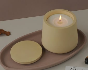 Candle Jar Silicone Mold, Concrete Candle Vessels with Lids Mold Jesmonite Mold, Epoxy Resin Mold, DIY Home Decoration