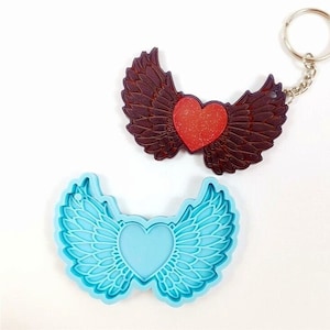 Heart Wing Keychain Silicone Mold, Epoxy Resin Mold