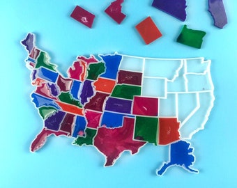 USA Map Silicone Mold, States Earring Pendant Keychain Mold, Epoxy Resin Mold, Jewelry Making Mold