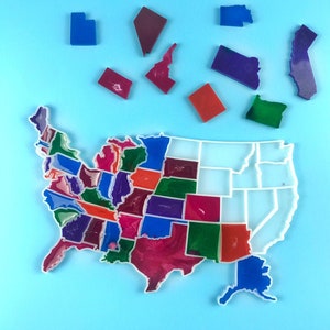 Moule en silicone pour carte des États-Unis, moule pour porte-clé avec pendentif, boucle d'oreille, moule en résine époxy, moule pour fabrication de bijoux