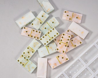 Domino Resin Mold, Domino Silicone Mold for Resin, Board Game Mold, DIY Domino Resin Mold, 28 Dominoes Cavities Mold
