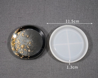 Yoaeyok 4 Pcs Moule à Plateau En Silicone, Moule Silicone Dessous De Verre Moule Silicone Résine