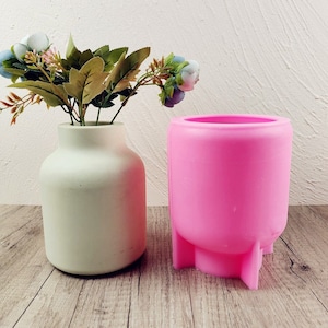 Flower Vase Silicone Mold, Concrete Bud Vase Mold Cement Jesmonite Terrazzo Resin Mold, DIY Home Decor
