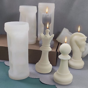 3D Large Chess Silicone Mold, Large Chess Set Mold, Chess Candle Mold Resin Mold Gypsum Mold