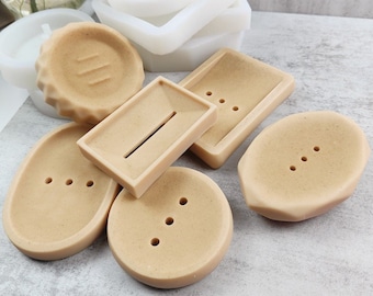 Concrete Soap Dish Mold, Draining Soap Holder Tray Holder Cement Plaster Gypsum Resin Mold, Terrazzo Jesmonite Mold, DIY Home Bathroom Decor