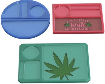Silicone Mold High Maintenance Rolling Tray Blue Resin Epoxy DIY Craft New  8x6