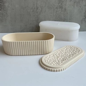 Concrete Oval Planter Mold, Cement Plant Flower Pot Mold Vessel Plaster Gypsum Mold Jewelry Trinket Box Silicone Resin Mold