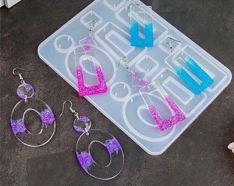 Rectangle Earring Mold, Silicone Geometric Earring Mold, Circle Earring Resin Mold, Resin Jewelry Mold, Jewelry Making Mold