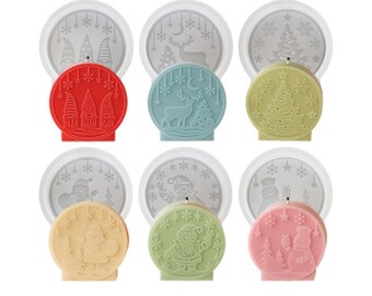 Christmas Candle Mold Christmas Ornament Silicone Mold Santa Christmas Tree Concrete Mold Gypsum Mold