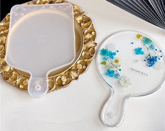 Silicone Tray Mold, Round Tray Resin Mold, Rectangle Serving Tray Silicone Mold, Tray with Handle Mold, DIY Home Decor, Epoxy Resin Molds