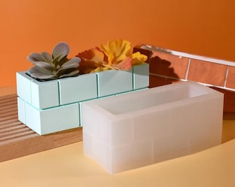 Concrete Rectangle Planter Mold, Flower Pot Mold, Candle Vessel Mold, Gypsum Mold, Epoxy Resin Mold, Silicone Casting Mold