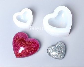 Silicone Heart Mold, 3D Heart Resin Mold, Pendant Necklace Keychain Mold, Jewelry Making Mold, Epoxy Resin Mold
