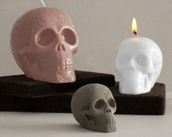 3D Skull Silicone Mold, Halloween Skull Candle Mold, Concrete Mold, Resin Mold, Silicone Casting Mold