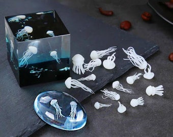 Mini Jelly Fish For Resin, Tiny Jelly Fish for Resin Jewelry Crafts, Terrarium Supplies, Miniature for Resin Art, Micro Landscape Decoration