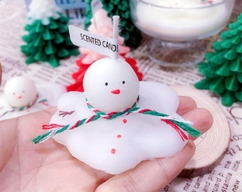 Cute Melting Snowman Silicone Mold, Christmas Candle Mold Winter Ornament Mold Gypsum Mold Epoxy Resin Mold, Casting Mold