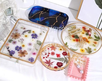 Tray Silicone Mold for Resin, Large Rectangle Circle Serving Fruit Tray Jewelry Tray Mold, Epoxy Resin Mold, DIY Home Decor