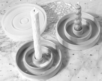 Candle Holder Silicone Mold, Concrete Taper Candle Holder Mold Candlestick Holder Cement Plaster Epoxy Resin Mold, DIY Minimalist Decor