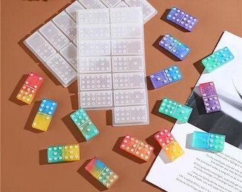 Dominogjul för harts, Dominoset silikongjutform, Brädspels-epoxigjutform, Jumbo Dominogjul Double Six Double Nine, Set med 28 Dominogjul