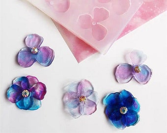 Sakura Shiny Resin Mold, Cute Flower Earring Silicone Mold, Epoxy Mold for Earring Pendant Necklace, UV Resin Mold, Jewelry Making Mold