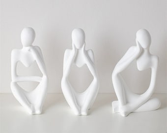 Abstract Thinker Statue Silicone Mold Concrete Minimalist Sculpture Mold Human Body Gypsum Mold Resin Mold DIY Home Decoration