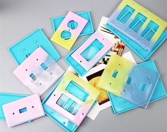 Lichtschakelaar siliconen mal, outlet cover schimmel, schakelaar plaat cover schimmel, epoxy hars schimmel, diy home decor