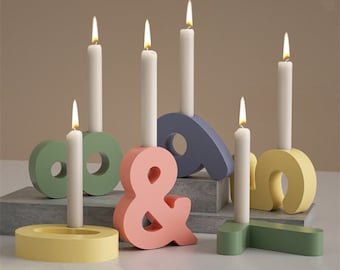 Concrete Number Taper Candle Holder Mold Silicone Candle Stick Holder Mold Jesmonite Mold Epoxy Resin Mold, Casting Mold, DIY Home Decor