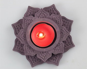 Lotus Flower Tealight Candle Holder Mold, Concrete Candle Holder Mold, Epoxy Resin Mold, Plaster Mold, DIY Home Decoration