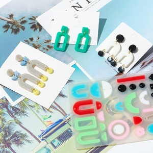 Resin Earring Mold, Silicone Dangle Earring Mold for Resin, Circle Hoop Clear Earring Mold, Casting Resin Art, DIY Jewelry Supplies