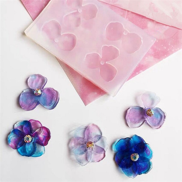 Sakura Glänzende HarzForm, Süße Blume Ohrring Silikonform, Epoxidform für Ohrring Anhänger Halskette, UV Resin Form, Schmuckherstellungsform