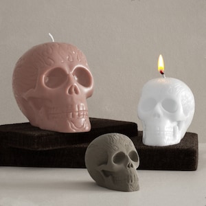 3D Skull Silicone Mold, Halloween Skull Candle Mold, Concrete Mold, Resin Mold, Silicone Casting Mold