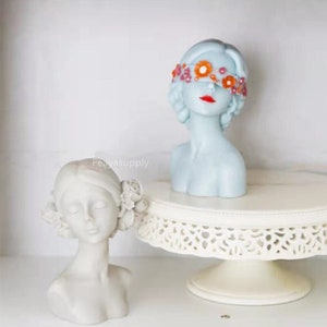 Flower Girl Candle Mold, Goddess Torso Silicone Mold, Women Bust Figure Mold, Gypsum Mold, Home Decor Mold
