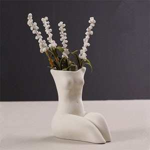 Molde de jarrón corporal, molde de cemento de molde de silicona de jarrón de flores de diosa de hormigón, molde de soporte de pluma de pincel, molde de resina epoxi, decoración minimalista del hogar diy