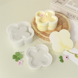 Flower Candle Jar Mold Concrete Candle Vessle Mold with Lid Resin Cement Candle Holder Mold Jewelry Trinket Box Mold Silicone Casting Mold