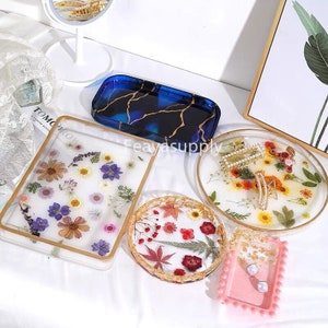 Tray Silicone Mold for Resin, Large Rectangle Circle Serving Fruit Tray Jewelry Tray Mold, Epoxy Resin Mold, DIY Home Decor