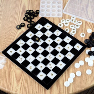 Silicone Chess Pieces Mold, Chess Board Mold for Resin, Chess Set Mold, Board Game Mold, Chess Set with Board Mold, Resin Art Molds